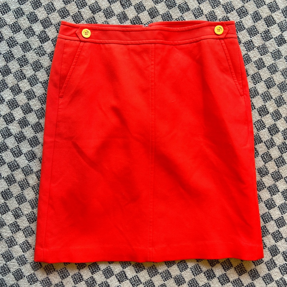Talbots orange pencil skirt size 14